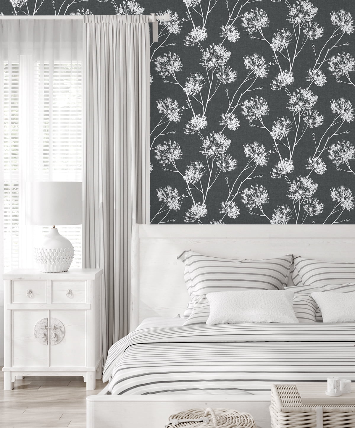Seabrook Designs Charcoal One O'Clock Prepasted Wallpaper - 20.5 in. W x 33 ft. Roll
