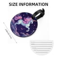 thumbnail image 5 of Starry Unicorn 2Pcs PU Leather Round Luggage Tags with Privacy Cover and Name ID Tag for Suitcase, Handbags, Backpacks, School Bags, 5 of 6