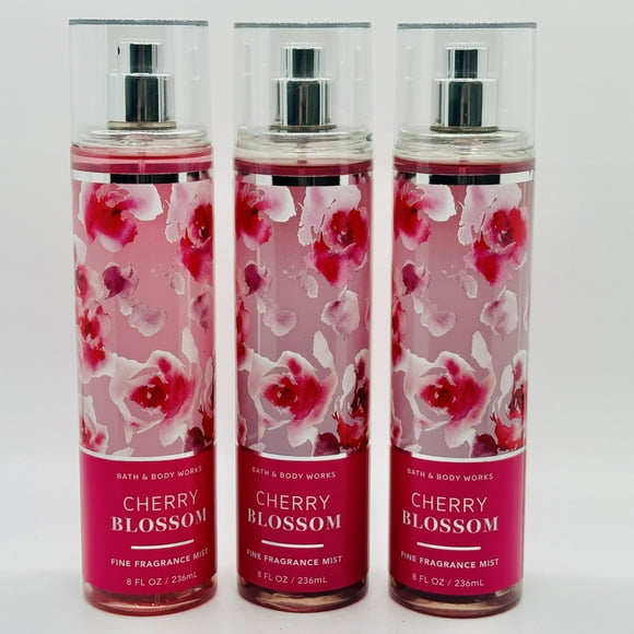 Lot de 3 Brumes Parfumées Fines Fleur de Cerisier Bath & Body Works 8 Fl Oz Chacune (Fleur de Cerisier)
