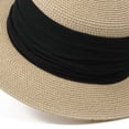 thumbnail image 5 of PBFRDSJ Women's Wide Brim Braided Sun Hat UPF 50+ Sun Protection Flat Top Hat Floppy Summer Beach Cap, 5 of 5