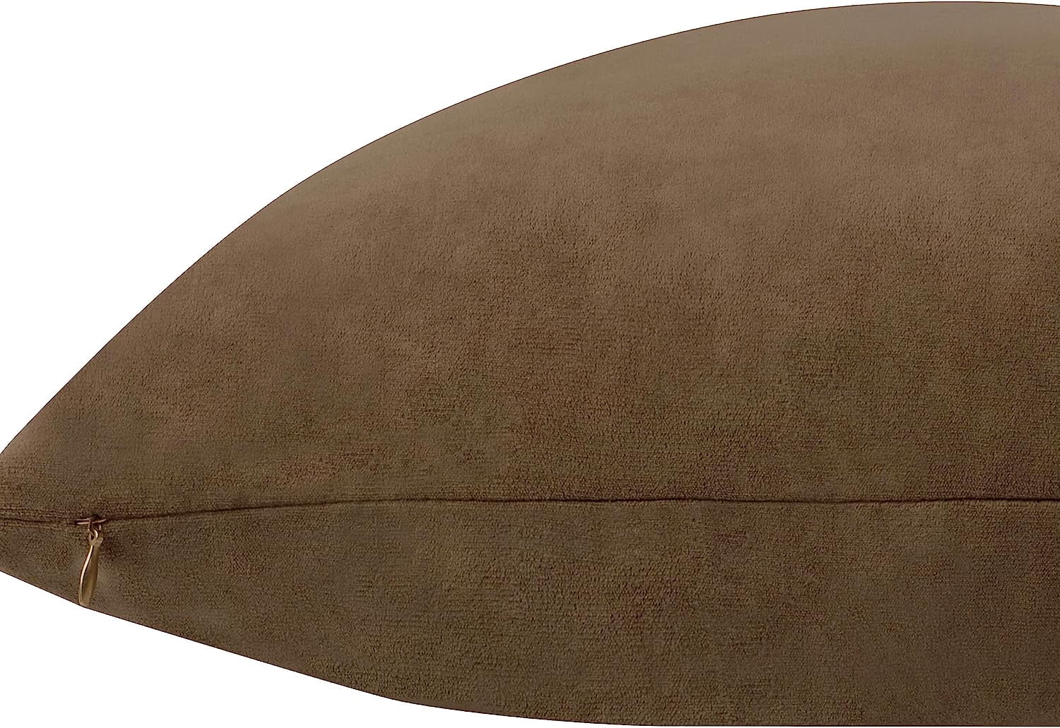 Delara Velvet Decorative Throw Pillow Cover, 20x20 inch, Pack of 1, Soft Breathable Cushion Cover with Hidden Zipper, Dark Brown