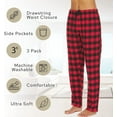 thumbnail image 6 of Pajama Pants for Women - 3 Pack Pajama Bottoms - Cotton Blend Flannel Plaid Lounge Pants, Comfortable PJ Pants Set B, Large, 6 of 7