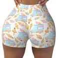 thumbnail image 2 of Fuzoiu Icecream Truck Print Women's Workout Shorts,Workout Biker Shorts Women,Exercise Fitness Shorts,Scrunch Short, Athletic Shorts for Gym Yoga Running Sport Active-Large, 2 of 8
