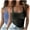 Black Blue, variant on Dealovy 2PC Plus Size Tank Tops for Women Ribbed Knit Slim Fitted Camis Sleeveless Base Layer T Shirts
