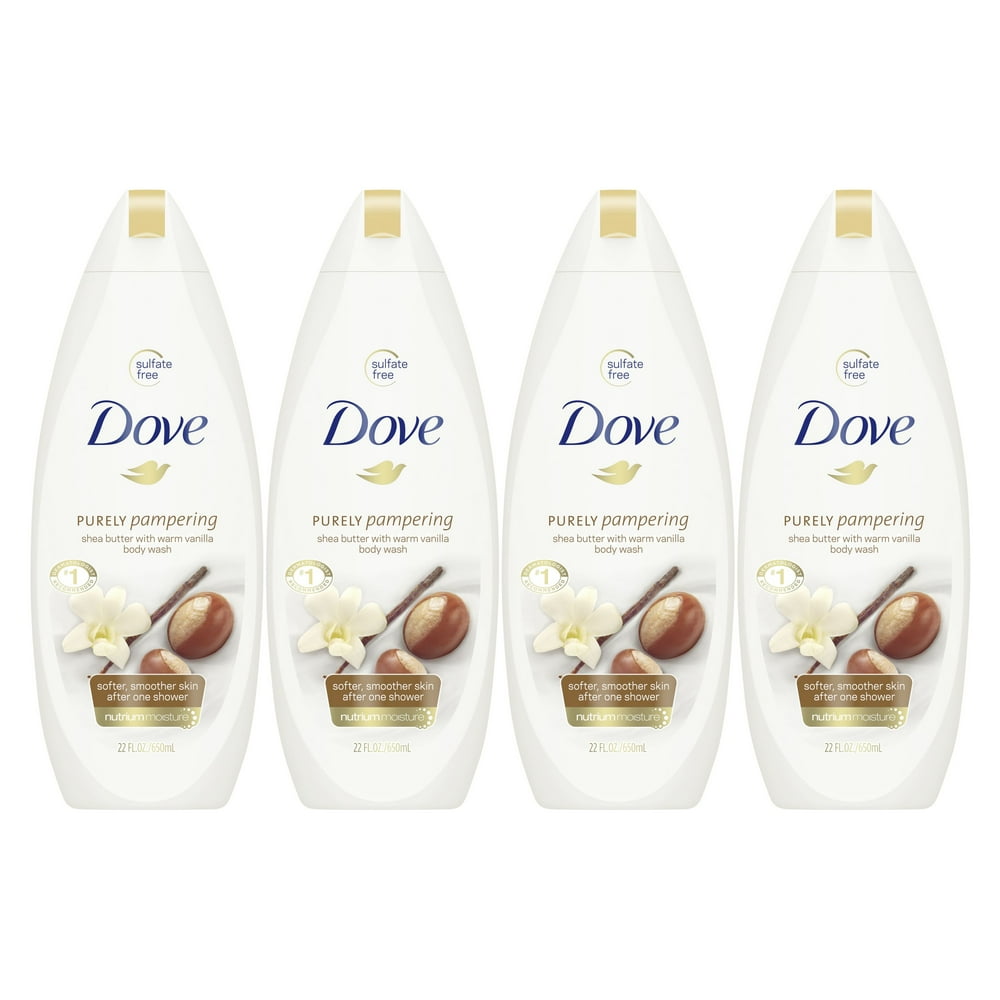 Dove Body Wash Shea Butter with Warm Vanilla 22 oz 4 Count