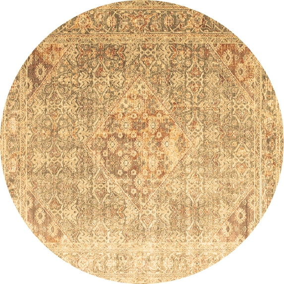 Ahgly Company Indoor Round Persian Brown Traditional Area Rugs, 4' Round