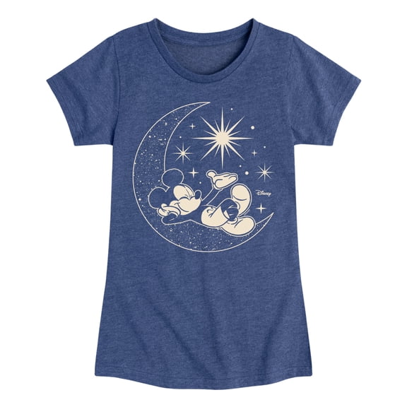 Disney - Mickey On Celestial Moon - Toddler & Youth Girls Short Sleeve Graphic T-Shirt