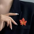 thumbnail image 3 of GKNET Rhinestone Maple Leaves Brooches Fashion Elegant Badge Pin Clothing Jewe-Green, 3 of 8