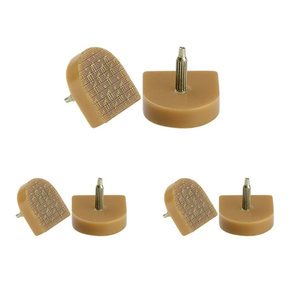 6 Pcs Beige Plastic Shoes High Heel Tips Taps 22mm x 21mm for Ladies