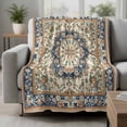 thumbnail image 2 of Boho Southwestern Blanket Soft Cozy Warm Throw Blanket for Couch, Plush Fuzzy Flannel Fleece Blankets for Sofa, Heritage Antique Country Blue Bed Blankets Lightweight Gifts for Women, 50"x60", 2 of 9