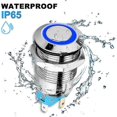 thumbnail image 4 of 5PCS 12mm Latching Push Button Switch High Round Cap, Waterproof Metal Push Button Switch with 12V/, 4 of 5