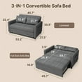 thumbnail image 5 of Lofka Futon Sofa Bed, 3-in-1 Sleeper Sofa with Adjustable Backrest for Living Room,Apartment,Linen Fabric,Dark Gray, 5 of 9