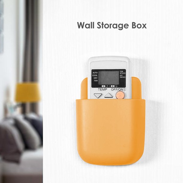 Organizador Caja de almacenamiento de pared, soporte para enchufe de teléfono, organizador de escritorio, soporte (amarillo) Tmvgtek Libre de BPA