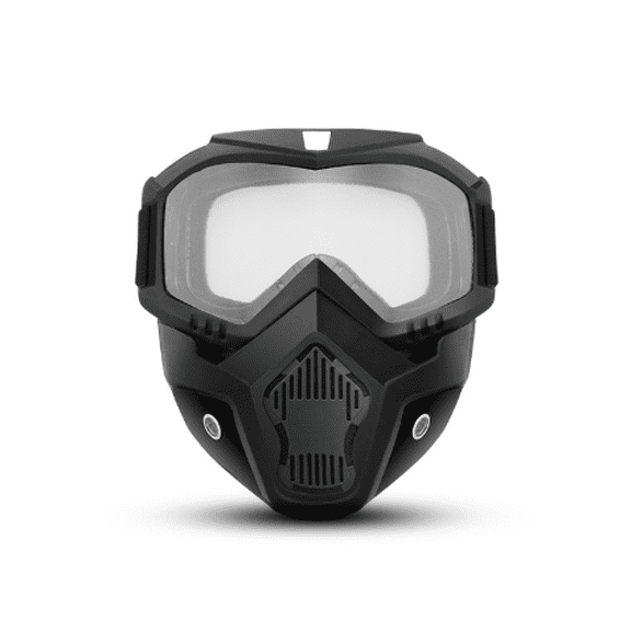 Detachable Full Face Goggle Mask, Motorcycle Riding Goggles with Removable Face Cover, Anti-Fog Outdoor Eyewear(M)