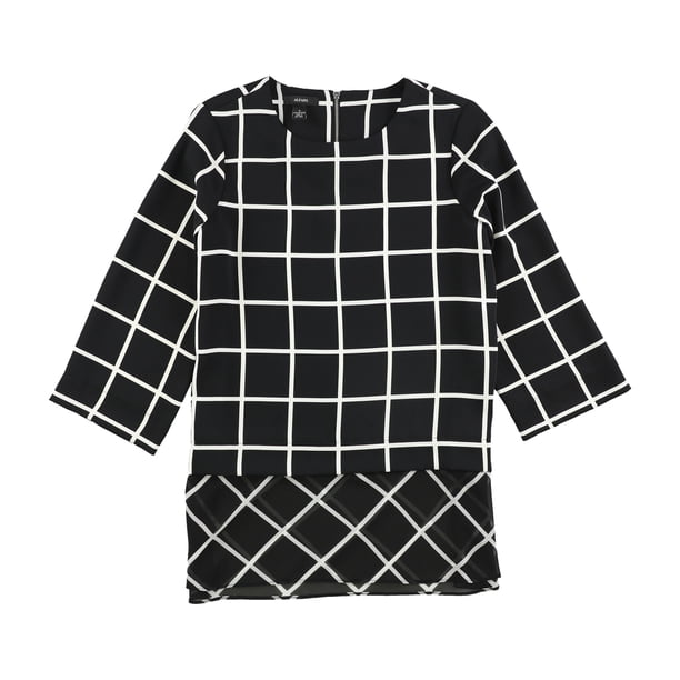 Blusa sin mangas geométrica Alfani para mujer negro 4