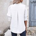 thumbnail image 5 of Camisa de gasa con cuello en V de color sólido informal de verano para mujer OAVQHLG3B Store lin121212, 5 of 5