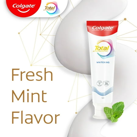 Colgate Total Active Prevention Whitening Toothpaste, Mint, 3 Pack, 5.1 oz