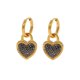 thumbnail image 1 of Sonducket 1 par de pendientes de aro de corazón, pendientes colgantes de circón brillante, forma de bloqueo, gancho para la oreja, joyería, Ropa, zapatos y accesorios Miscelánea Negro, 1 of 6