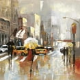 thumbnail image 3 of Personnes avec Parapluies Marchant dans la Rue - Toile 24"x24 Pouces - Impression à la Demande, 3 of 5