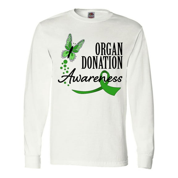 Inktastic Organ Donation awareness- butterfly green ribbon Long Sleeve T-Shirt