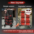thumbnail image 3 of Upgraded Heavy Duty Toolbox Dolly with Handle, Compatible with Mil.Waukee Packout Toolbox, Double Storage, Thickened Carbon Steel Frame, 3 of 7