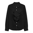thumbnail image 5 of Yigetop Dressy Tops for Women Women's Button Down Front Long Sleeve Shirts Casual Lapel Neck Blouse Business Work Tops Ladies Tops and Blouses Black 2XL, 5 of 5