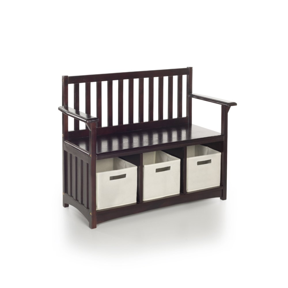 Classic Storage Bench with Bins Espresso