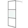 Shower screen for walkin shower black 80x195 cm semimatt ESG