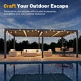thumbnail image 5 of MELLCOM Pergola Louvered 12x20, Hardtop Pergola with Adjustable Roof for Sun & Rain Shade, Outdoor Gazebo with Integrated Drainage System, Modern Rustproof Patio Canopy Carport, 5 of 8
