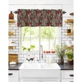 thumbnail image 6 of Valances for Windows, Red Mushrooms Fern Texture Rod Pocket Short Window Valance Curtains Holiday Window Treatment for Kitchen Living Room Bathroom, 54"x18", 6 of 6