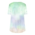 thumbnail image 4 of Jalioing Women's Short Sleeve Tunic Tops Casual Crew Neck Loose Blouses Colorful Summer Trendy Tops Clothes, 4 of 5