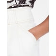 thumbnail image 5 of Time and Tru Women's High Rise Pleated Denim Shorts, 4.5" Inseam, Sizes 0-20, 5 of 6