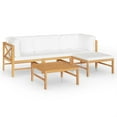 thumbnail image 3 of vidaXL 5 Piece Patio Lounge Set with Cream Cushions Solid Teak Wood, 3 of 5