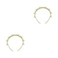 thumbnail image 3 of Minnieouse Diadema para mujer Diseño hueco Banda para el cabello Clip Color sólido Cabello Banda de plástico Accesorio para la cabeza, Amarillo amarillo 2piezas Minnieouse CBP148772, 3 of 6