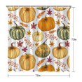 thumbnail image 5 of Autumn Leaves Harvest Thanksgiving Shower Curtain for Bathroom with Hooks and Weighted Hem, Polyester Fall Pumpkins Maple Waterproof Bath Curtains Hotel Style - Machine Washable,72x72in, 5 of 5