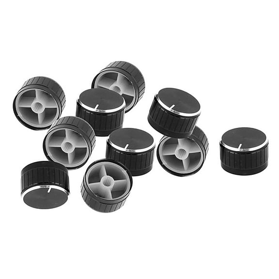 10 Pcs 30mm x 17mm Volume Control Aluminum Potentiometer Knobs Caps