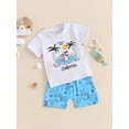 thumbnail image 4 of Aojekbee 2Pcs Baby Boy Summer Outfits Short Sleeve Shark Print T-Shirt + Shorts Set Infant Clothes, 4 of 10