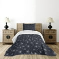 thumbnail image 4 of Ambesonne Dandelion Quilted Bedspread Set 2 Pcs, Floral Background, Twin Size, Indigo White, 4 of 5