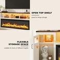 thumbnail image 6 of Blotout 95" Fireplace TV Stand for TVs up to 100" with 60" Electric Fireplace, Large Farmhous Media Entertainment Center w/LED Lights/Power Outlets & Barn Doors Storage Cabinet for Living Room,White, 6 of 9