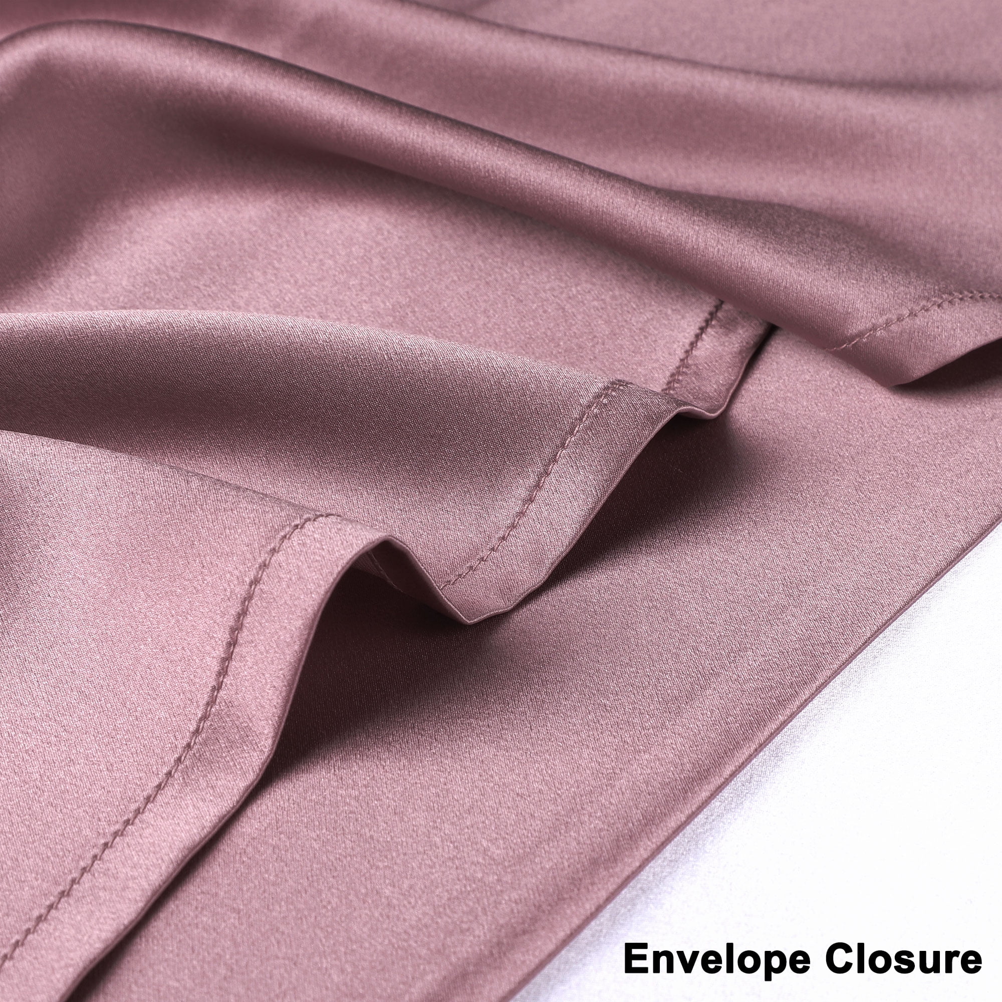 Unique Bargains 19 Momme Silk Pillowcase Envelope Closure Mauve King