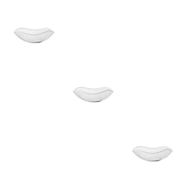 ZheElen Metal Fruit Baskets Exquisite Appearance Sturdy And Durable Multifunctional Large Capacity Open Wire white Oblique small 3Set