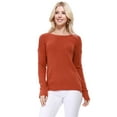 thumbnail image 2 of YEMAK Women's Long Sleeve Crewneck Lightweight Casual Soft Knit Pullover Sweater MK8015-DOR-L, 2 of 7