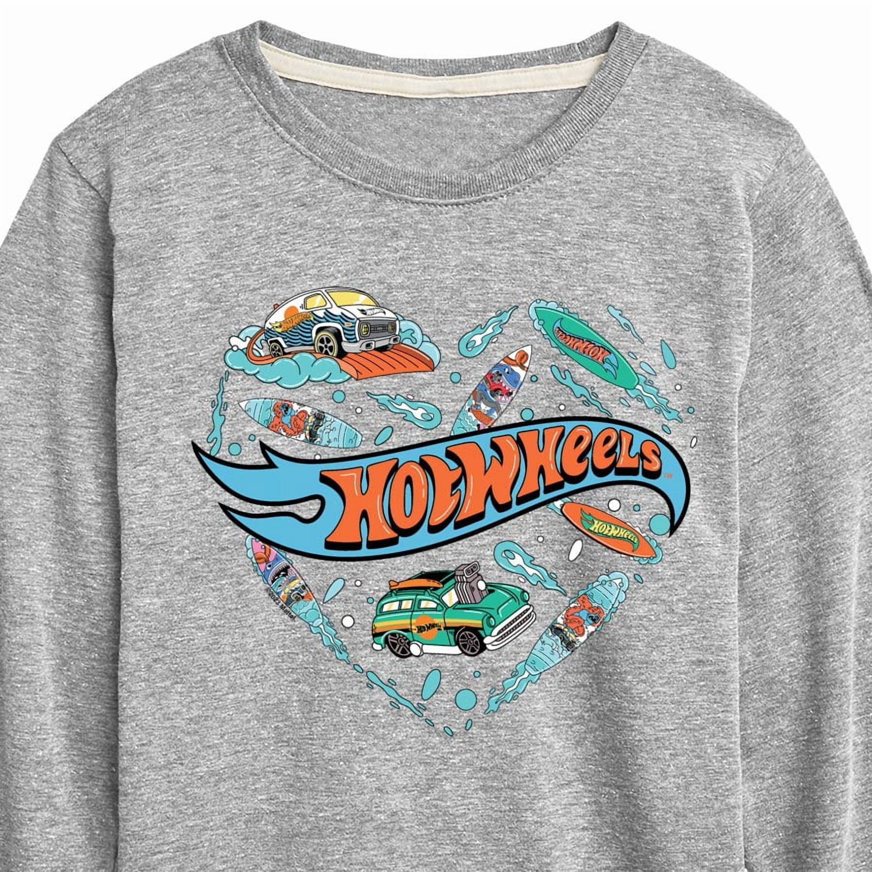 Hot Wheels - Surfing Mix In A Heart - Toddler & Youth Long Sleeve Graphic T-Shirt