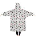 thumbnail image 2 of Oversized Wearable Blanket Hoodie,Christmas Forest Pattern Sherpa Blanket Hoodie with Super Pockets,Super Warm Fuzzy Pullover for Women & Men, 2 of 6