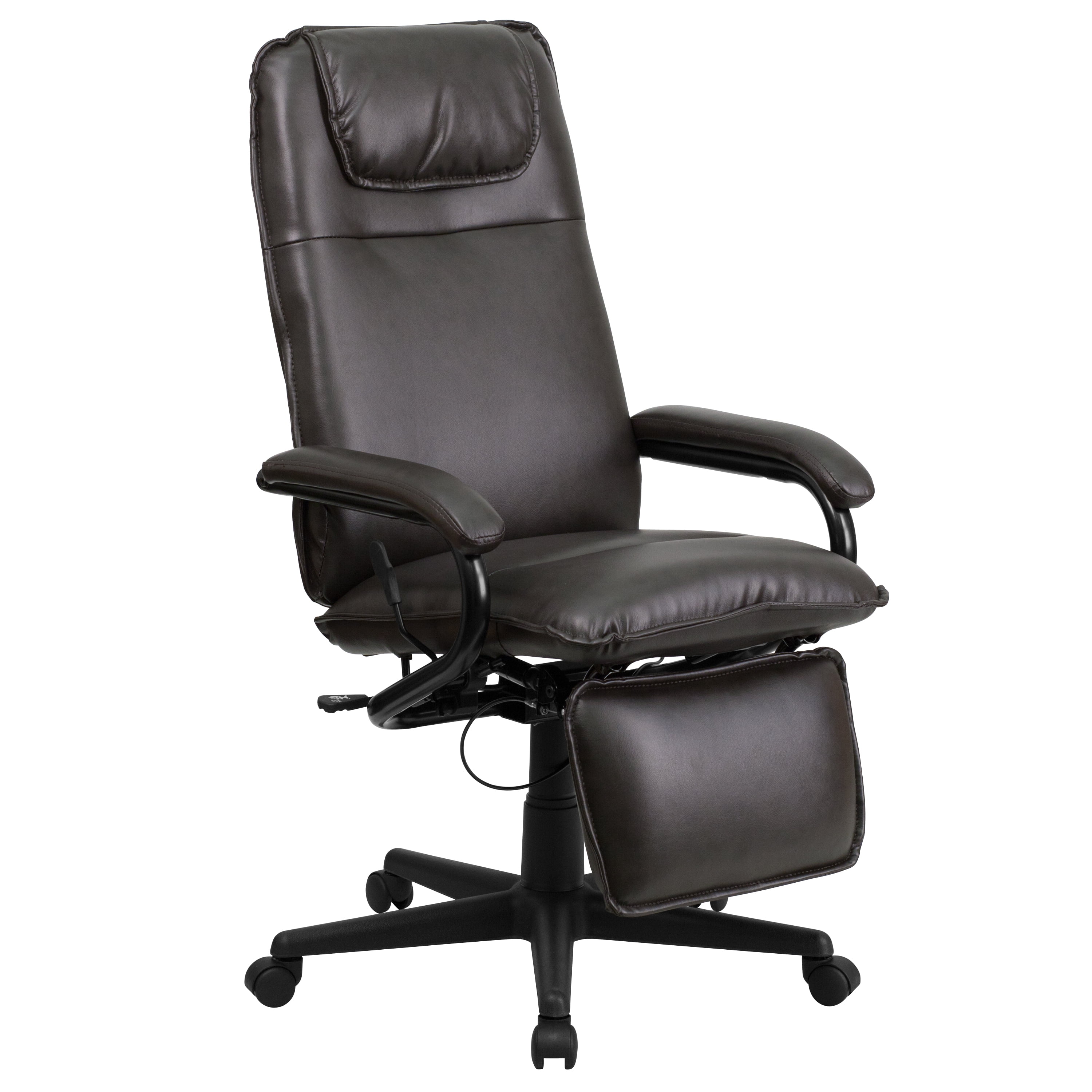 Flash Furniture High Back Black Leathersoft Executive Reclining Ergonomic Swivel Office Chair With Arms Walmart Com Walmart Com