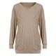 thumbnail image 4 of ICHUANYI Liquidación Camisetas De Gran Tamaño Camisas para Mujer Sudaderas De Entrenamiento Sólidas Camisa Básica Informal De Manga Larga Tops Clásicos con Cuello En V ICHUANYI WER2023082204459, 4 of 5