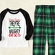 thumbnail image 1 of Conjuntos De Pijamas A Juego Con Pantalones A Cuadros Y Top Con Contraste De Letras Navideñas (resistente Al Fuego), 1 of 4