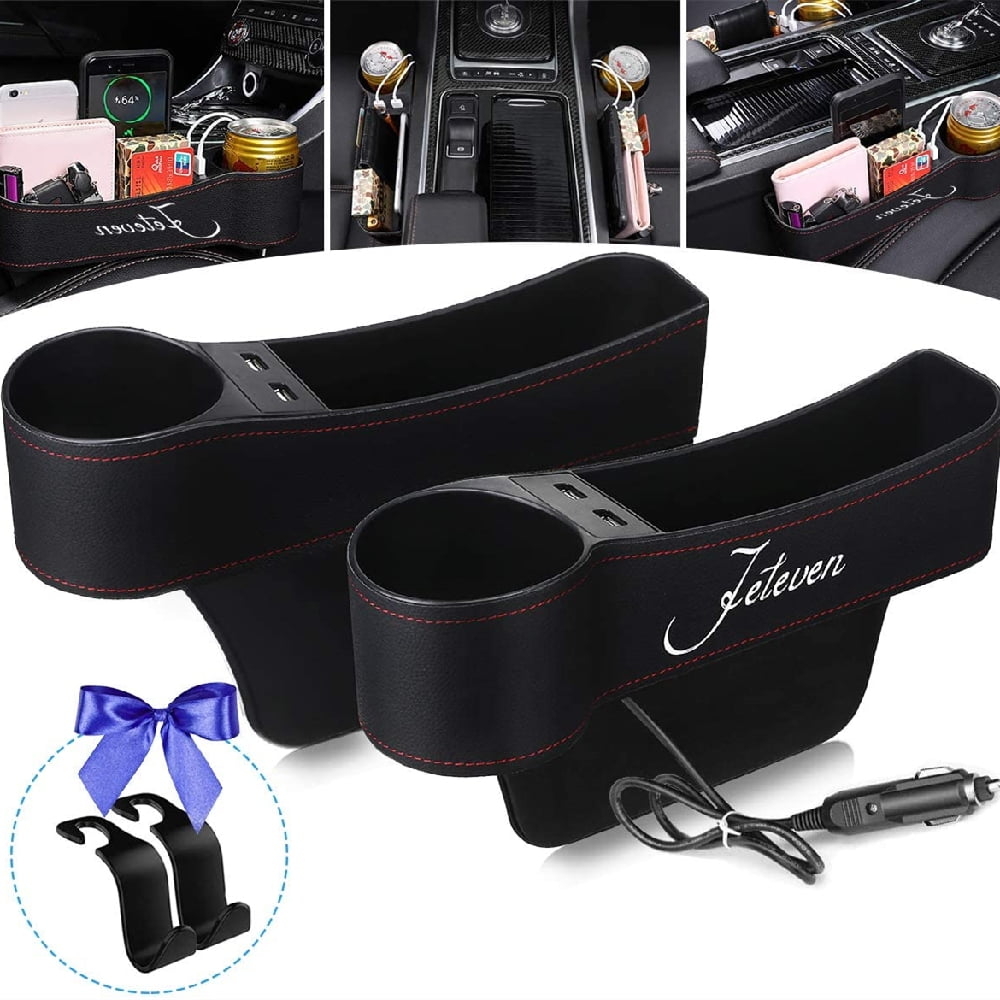 Sunglasses Jeteven Car Seat Gap Filler Multifunctional Car Seat Organizer with Cup Holder Car Seat Gap Organizer Coin Keys Wallets Cards Console Side Pocket Storage Box for Cellphones 