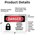thumbnail image 2 of (2 Pack) Lockout Switches Before Working On Equipment OSHA Danger Sign, 2 of 7