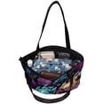 thumbnail image 5 of Paw Print Canvas Leather Mix Hand-Held Bag with Twill, Sponge, Jeanette Material | Size 30x10.5x39cm/11.8x4.1x15.4in, 5 of 5